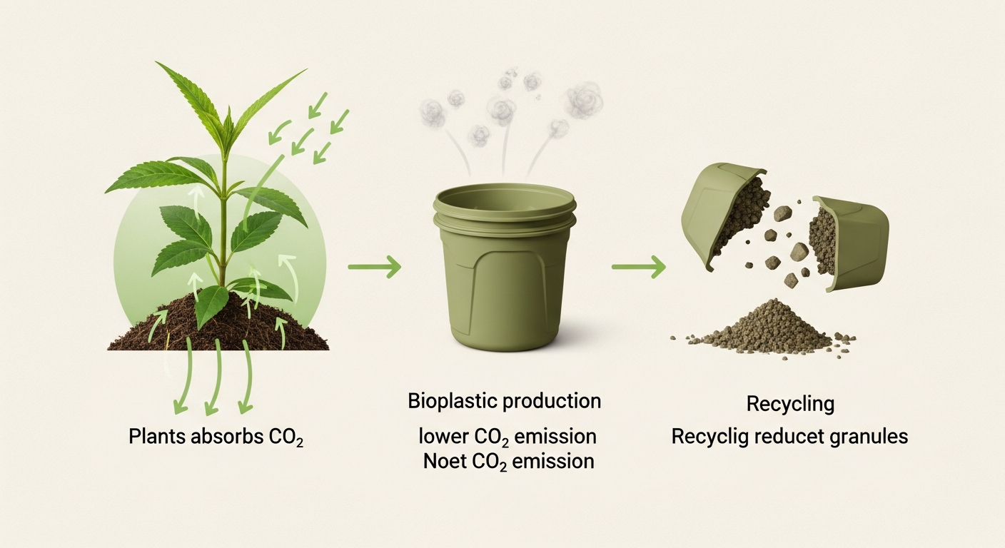 Bioplastikų CO2 balansas nuo žaliavų iki perdirbimo. Palyginimas su naftos plastikais ir geriausios praktikos.
