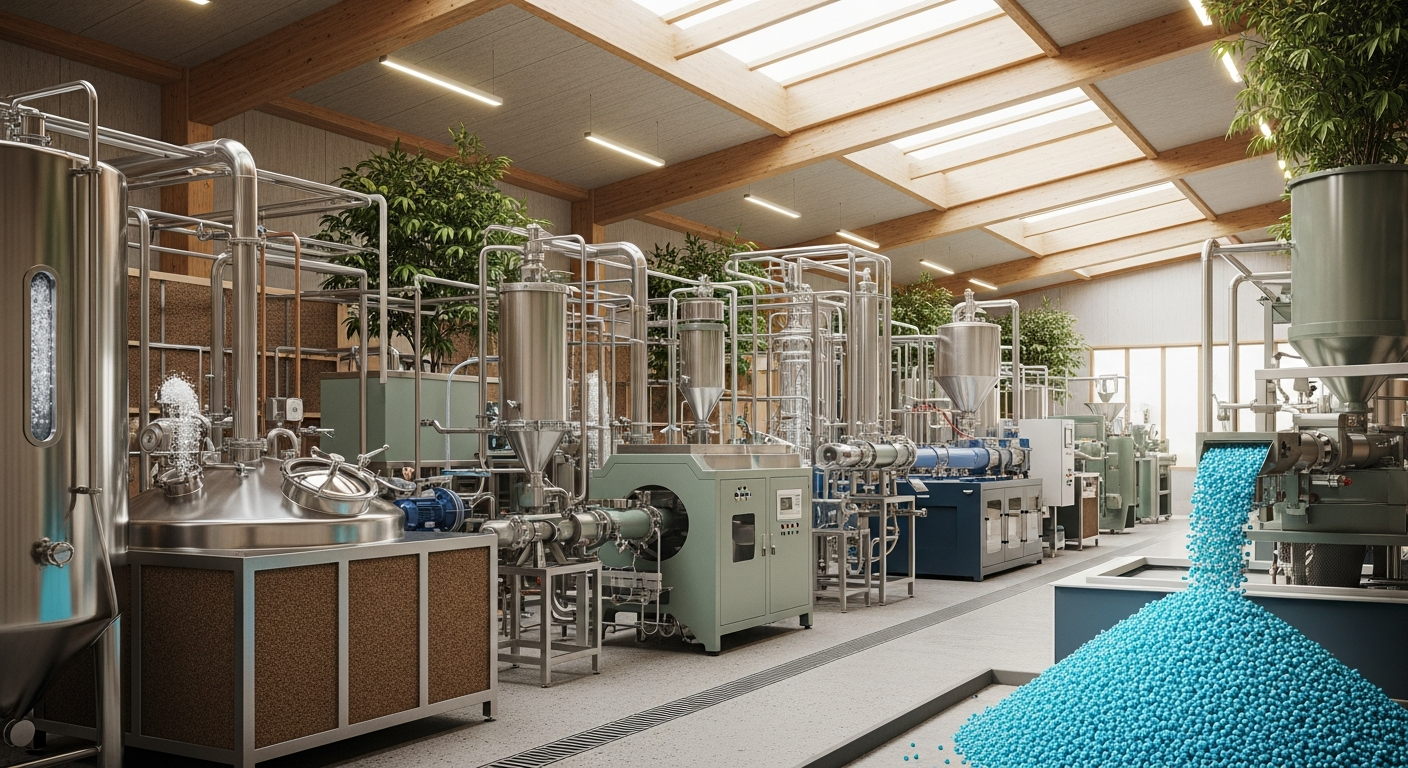 PLA gamybos etapai nuo žaliavų iki granulės. Technologijos ir aplinkosauginiai aspektai.