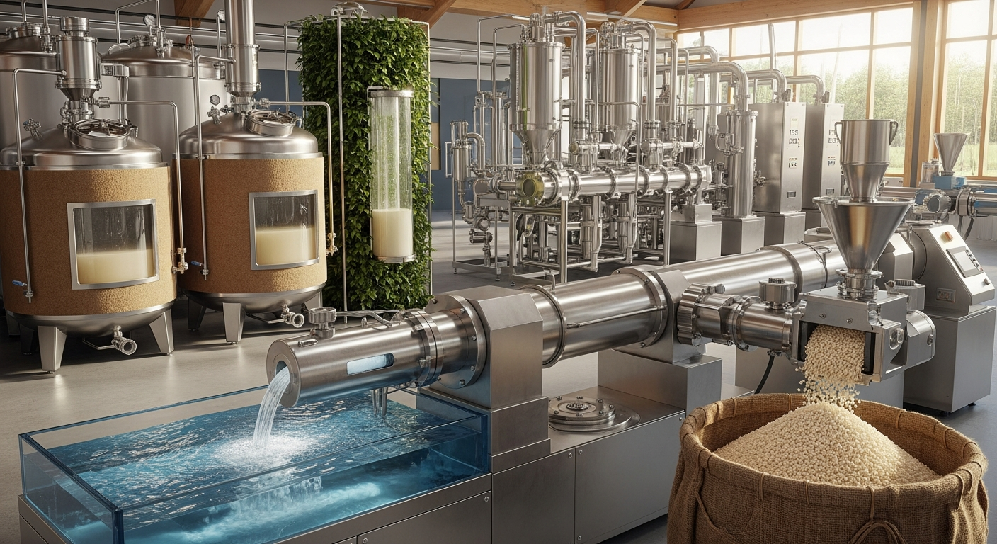 PLA gamybos etapai nuo žaliavų iki granulės. Technologijos ir aplinkosauginiai aspektai.