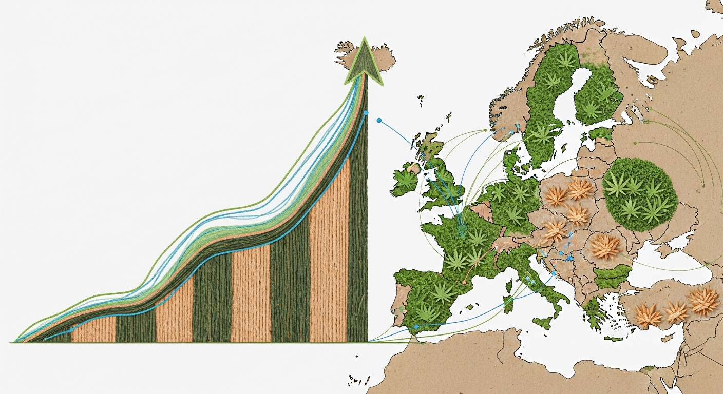 Europos kanapių pramonės statistika, rinkos augimas ir perspektyvos.