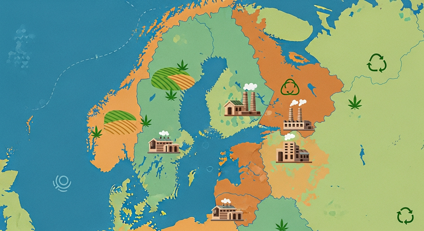 Lietuvos, Latvijos, Estijos kanapių auginimo ir perdirbimo situacija.